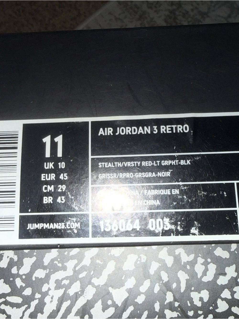 Jordan 3 Retro Stealth - Men's Grey, Black & Red Retro Basketball Sneakers